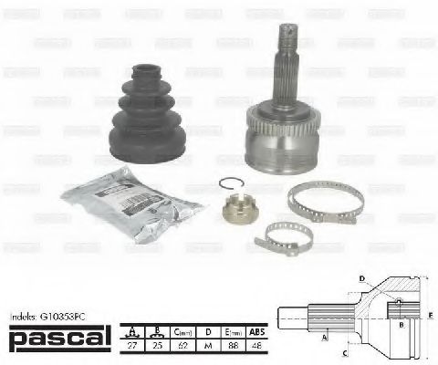 ШРУС с пыльником PASCAL G10353PC