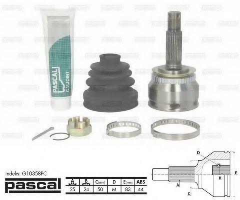 ШРУС с пыльником PASCAL G10358PC