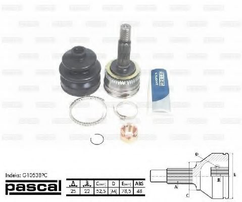 ШРУС с пыльником PASCAL G10538PC ШРУС с пыльником PASCAL G10538PC