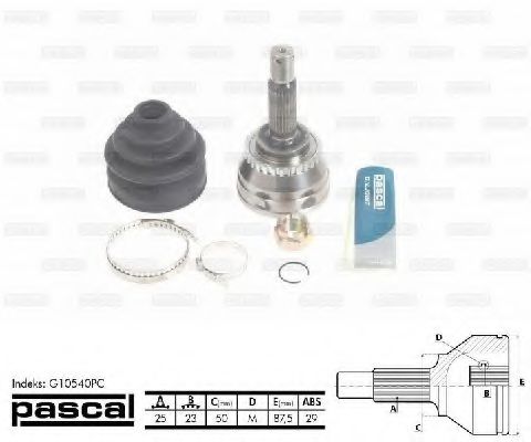 ШРУС с пыльником PASCAL G10540PC ШРУС с пыльником PASCAL G10540PC