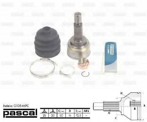 ШРУС с пыльником PASCAL G10546PC ШРУС с пыльником PASCAL G10546PC