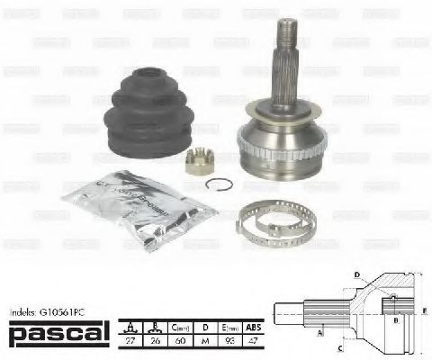 ШРУС с пыльником PASCAL G10561PC