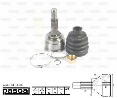 ШРУС с пыльником PASCAL G11036PC ШРУС с пыльником PASCAL G11036PC