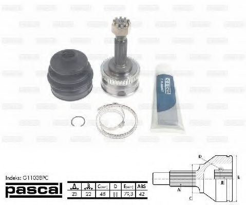 ШРУС с пыльником PASCAL G11038PC ШРУС с пыльником PASCAL G11038PC