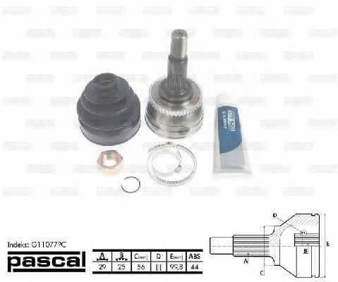 ШРУС с пыльником PASCAL G11077PC ШРУС с пыльником PASCAL G11077PC
