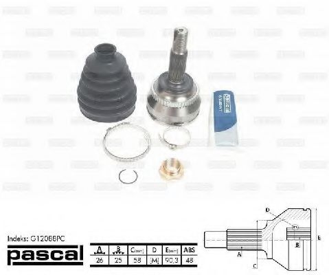 ШРУС с пыльником PASCAL G12088PC ШРУС с пыльником PASCAL G12088PC