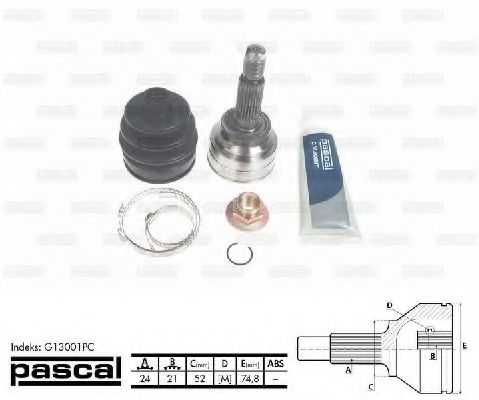 ШРУС с пыльником PASCAL G13001PC ШРУС с пыльником PASCAL G13001PC