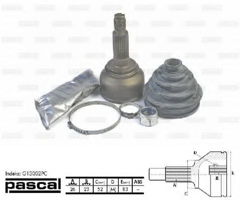 ШРУС с пыльником PASCAL G13002PC ШРУС с пыльником PASCAL G13002PC