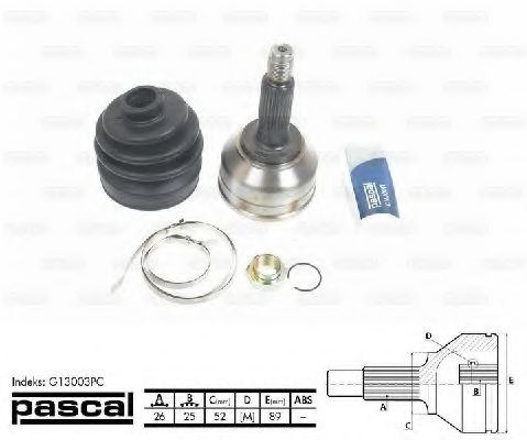 ШРУС с пыльником PASCAL G13003PC ШРУС с пыльником PASCAL G13003PC
