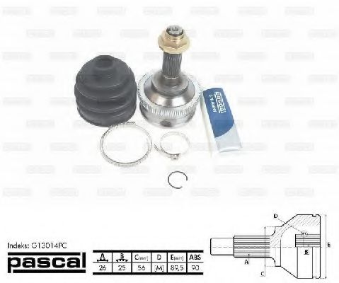 ШРУС с пыльником PASCAL G13014PC ШРУС с пыльником PASCAL G13014PC