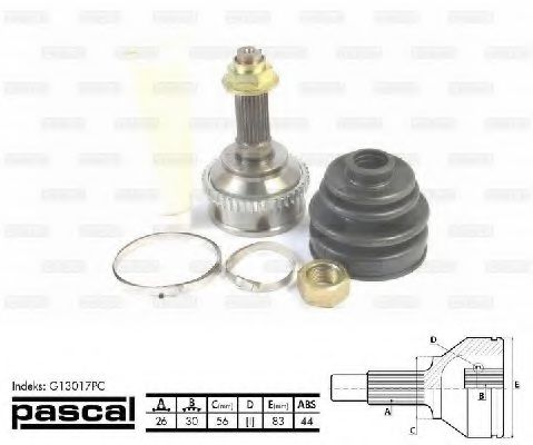 ШРУС с пыльником PASCAL G13017PC ШРУС с пыльником PASCAL G13017PC