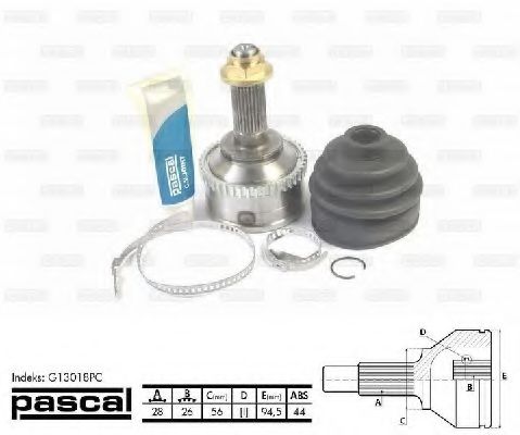 ШРУС с пыльником PASCAL G13018PC ШРУС с пыльником PASCAL G13018PC