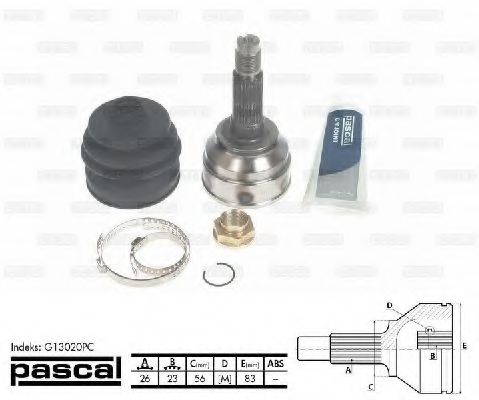 ШРУС с пыльником PASCAL G13020PC ШРУС с пыльником PASCAL G13020PC