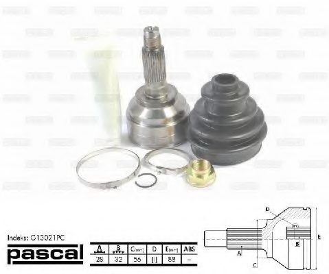 ШРУС с пыльником PASCAL G13021PC ШРУС с пыльником PASCAL G13021PC
