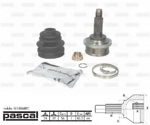 ШРУС с пыльником PASCAL G13068PC