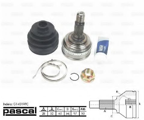 ШРУС с пыльником PASCAL G14019PC ШРУС с пыльником PASCAL G14019PC
