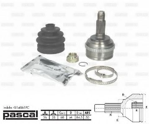 ШРУС с пыльником PASCAL G14061PC