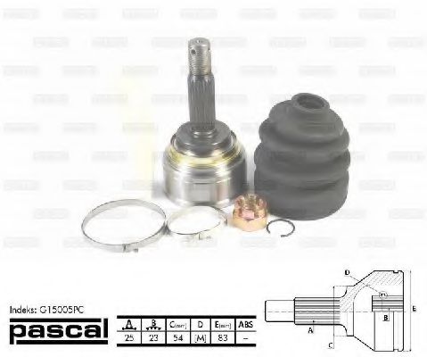 ШРУС с пыльником PASCAL G15005PC ШРУС с пыльником PASCAL G15005PC