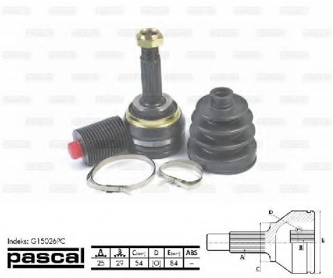 ШРУС с пыльником PASCAL G15026PC ШРУС с пыльником PASCAL G15026PC