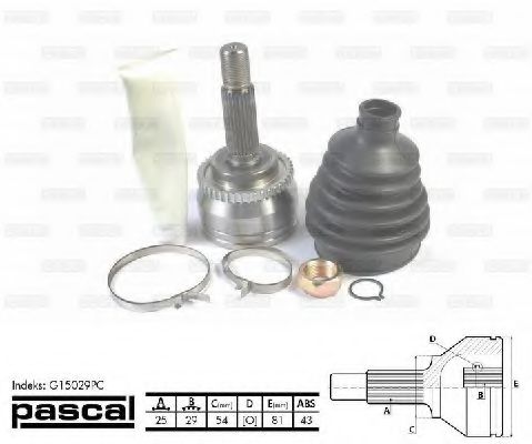 ШРУС с пыльником PASCAL G15029PC ШРУС с пыльником PASCAL G15029PC