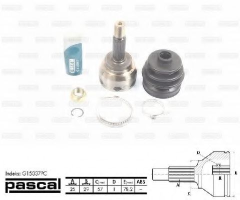 ШРУС с пыльником PASCAL G15037PC ШРУС с пыльником PASCAL G15037PC