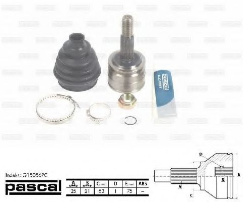ШРУС с пыльником PASCAL G15056PC