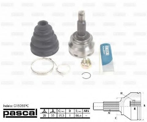 ШРУС с пыльником PASCAL G15058PC ШРУС с пыльником PASCAL G15058PC