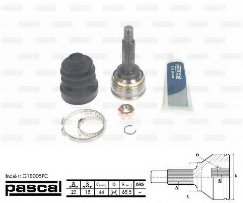 ШРУС с пыльником PASCAL G18005PC ШРУС с пыльником PASCAL G18005PC