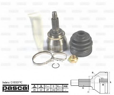 ШРУС с пыльником PASCAL G18007PC ШРУС с пыльником PASCAL G18007PC