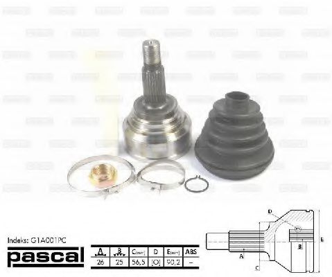 ШРУС с пыльником PASCAL G1A001PC ШРУС с пыльником PASCAL G1A001PC