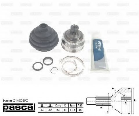 ШРУС с пыльником PASCAL G1A005PC