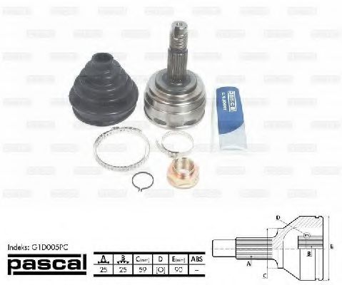 ШРУС с пыльником PASCAL G1D005PC ШРУС с пыльником PASCAL G1D005PC