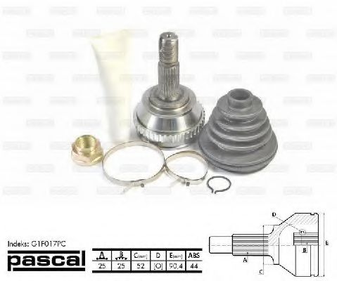 ШРУС с пыльником PASCAL G1F017PC ШРУС с пыльником PASCAL G1F017PC