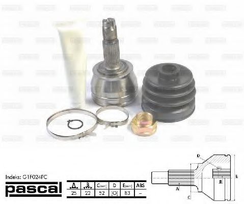 ШРУС с пыльником PASCAL G1F024PC ШРУС с пыльником PASCAL G1F024PC