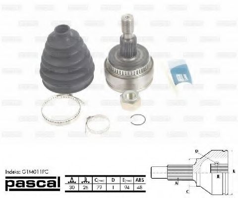 ШРУС с пыльником PASCAL G1M011PC