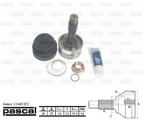 ШРУС с пыльником PASCAL G1M012PC