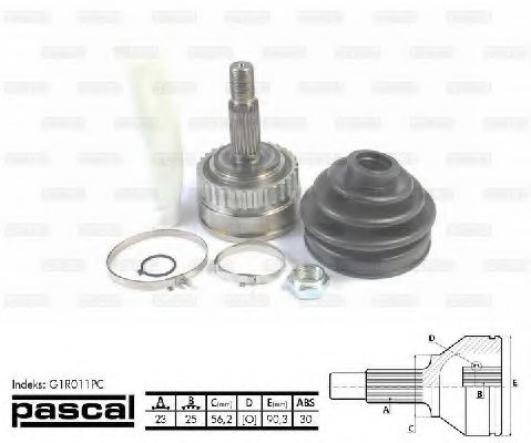 ШРУС с пыльником PASCAL G1R011PC ШРУС с пыльником PASCAL G1R011PC