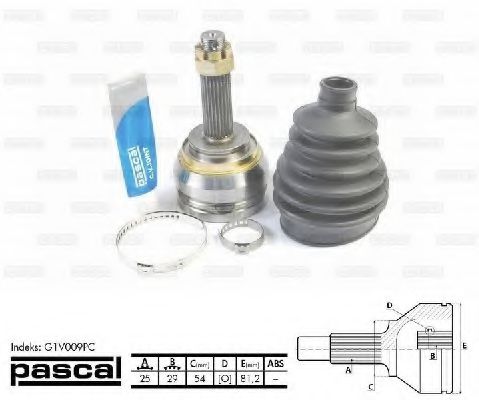 ШРУС с пыльником PASCAL G1V009PC ШРУС с пыльником PASCAL G1V009PC
