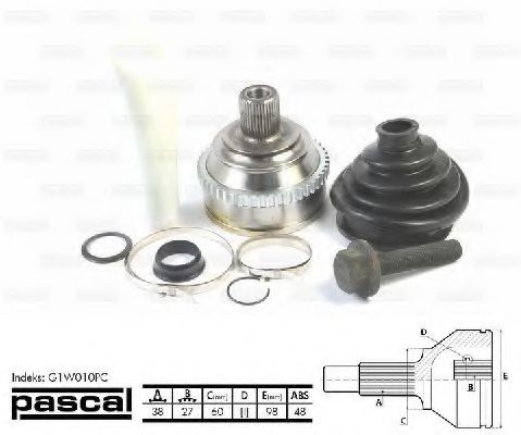 ШРУС с пыльником PASCAL G1W010PC ШРУС с пыльником PASCAL G1W010PC