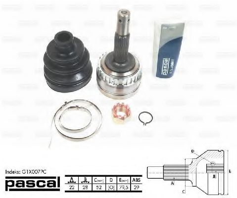 ШРУС с пыльником PASCAL G1X007PC ШРУС с пыльником PASCAL G1X007PC