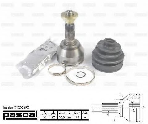 ШРУС с пыльником PASCAL G1X024PC ШРУС с пыльником PASCAL G1X024PC