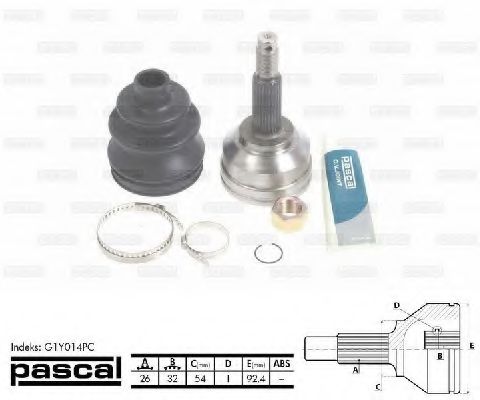 ШРУС с пыльником PASCAL G1Y014PC ШРУС с пыльником PASCAL G1Y014PC
