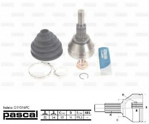 ШРУС с пыльником PASCAL G1Y016PC ШРУС с пыльником PASCAL G1Y016PC