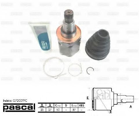 ШРУС с пыльником PASCAL G72007PC ШРУС с пыльником PASCAL G72007PC