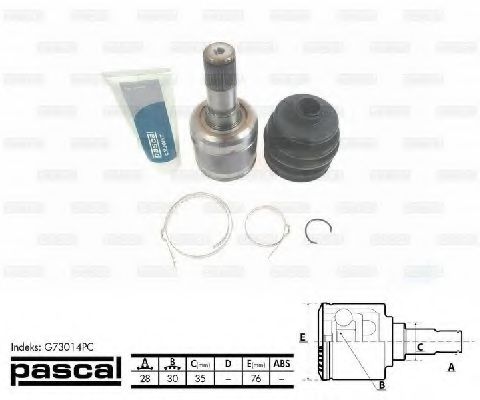 ШРУС с пыльником PASCAL G73014PC ШРУС с пыльником PASCAL G73014PC