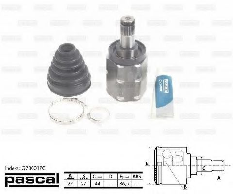 ШРУС с пыльником PASCAL G7B001PC ШРУС с пыльником PASCAL G7B001PC