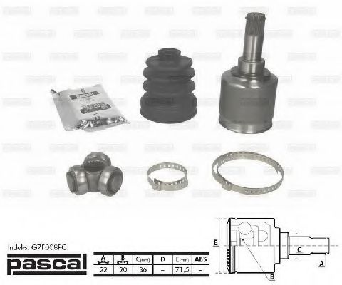 ШРУС PASCAL G7F008PC