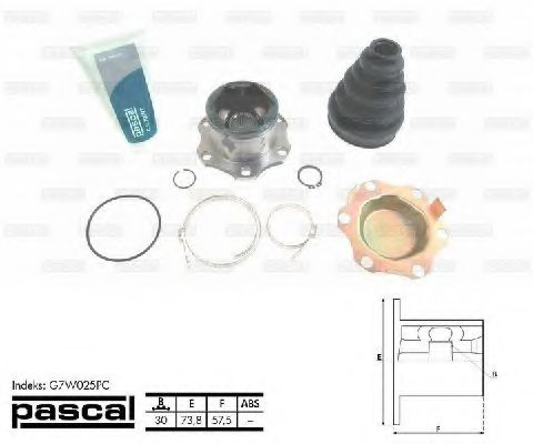 ШРУС с пыльником PASCAL G7W025PC