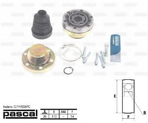 ШРУС с пыльником PASCAL G7W026PC