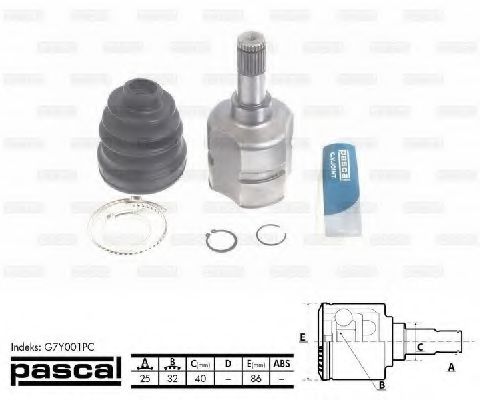 ШРУС с пыльником PASCAL G7Y001PC ШРУС с пыльником PASCAL G7Y001PC